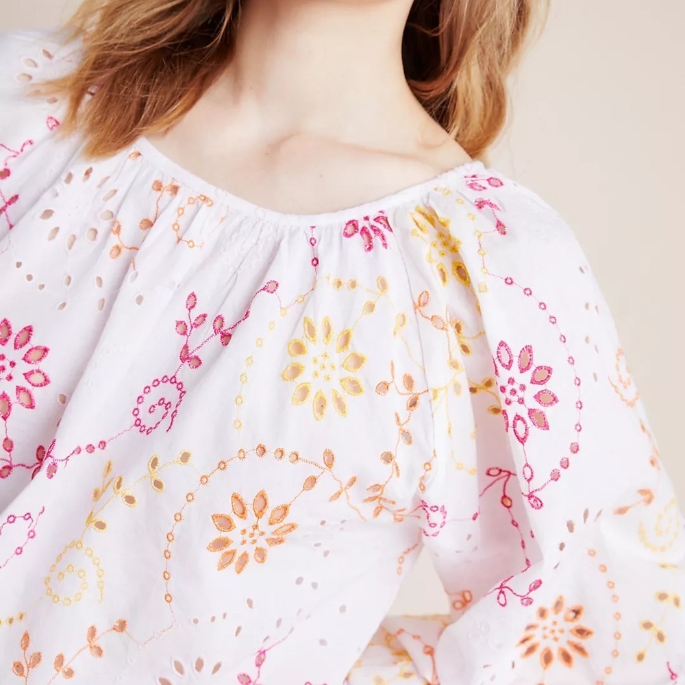 Maeve Anthropologie Addison Eyelet Blouse - Picture 4 of 8